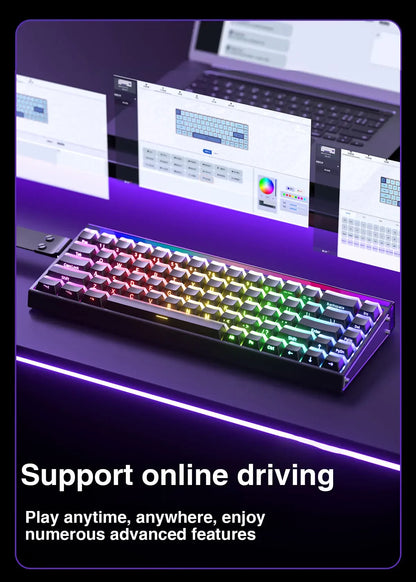 AULA HERO 68 HE E-sports Gaming Wired Keyboard Magnetic Switch RGB Hot Swap 8K Hz Return Rate 60% Customize Mechanical Keyboard