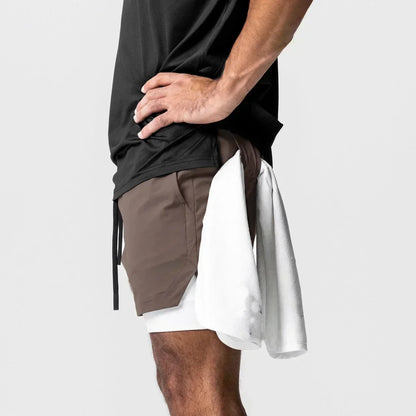 Dragon Ball Men's Double-layer Shorts Son Goku Summer Japanese Anime Fake Two-piece Sports Fitness Quick-drying Shorts
