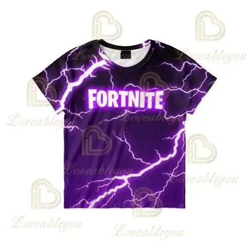 Camiseta infantil de verano Cartoon Fortnite con estampado 3D, para niños y niñas, streetwear para adultos y niños, camiseta divertida de cuello redondo
