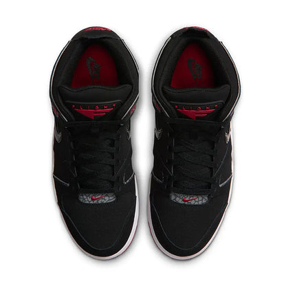 Nike Authentic AIR FLIGHT FALCON 397204‑061, chaussures de basketball mi-hautes pour hommes, noir, blanc, rouge, baskets rétro.