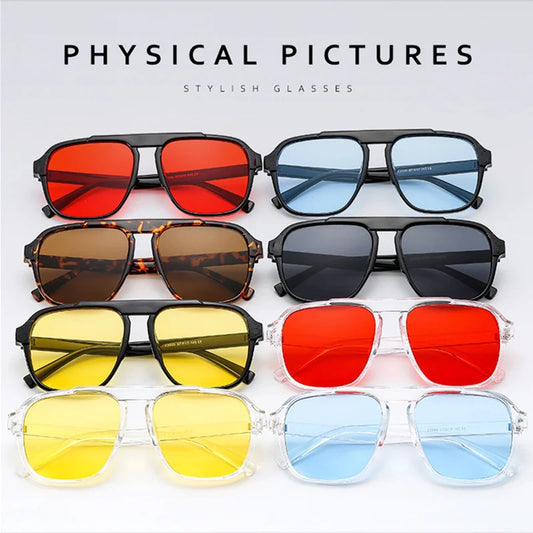Men Oversized Frame Sunglasses Classic Big Frame Sport Eyeglasses Vintage Brand Design Shades UV400 Eyewear Trendy Glasses