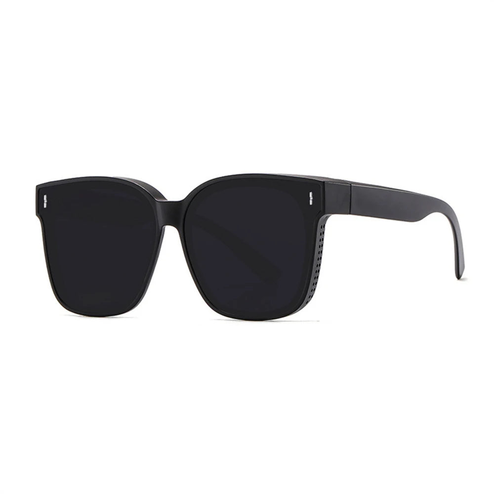 Gafas de sol polarizadas de moda para llevar sobre gafas graduadas para miopía; gafas portátiles para hombre y mujer, de estilo vintage, para pesca y conducción