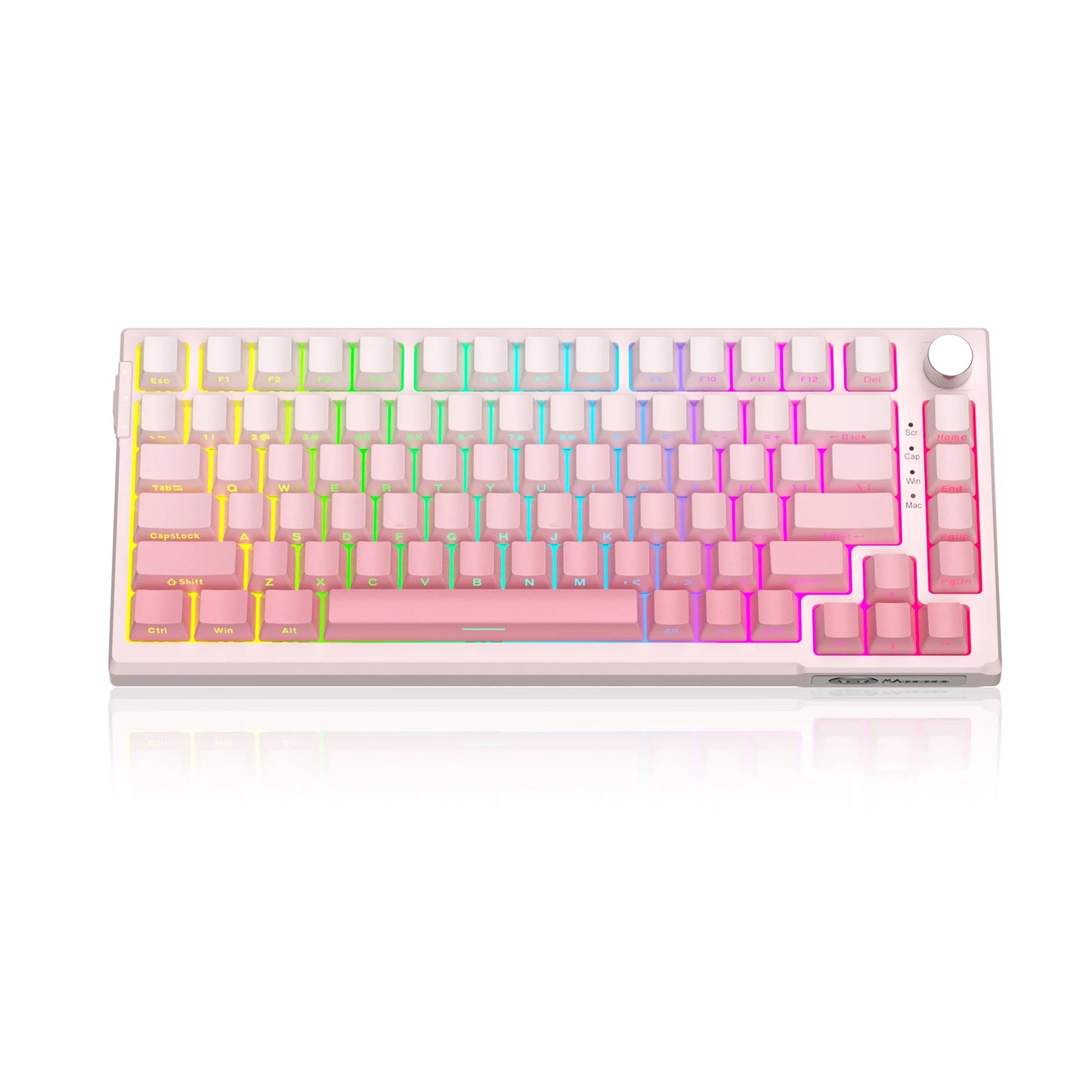 MageGee SKY81 Tastiera meccanica gaming 75%, RGB Gasket hot-swappable cablata personalizzabile, tastiera con suono cremoso e smorzamento acustico con manopola