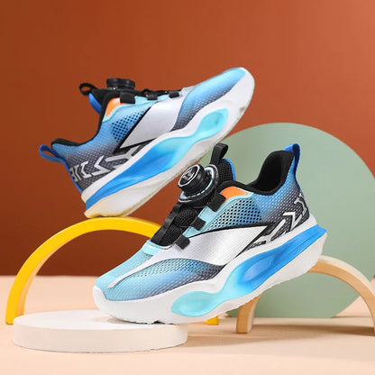 Zapatillas infantiles de moda con suela gruesa y suave, amortiguación elástica, calzado casual cómodo tipo tenis, nuevas zapatillas ligeras de malla para jogging