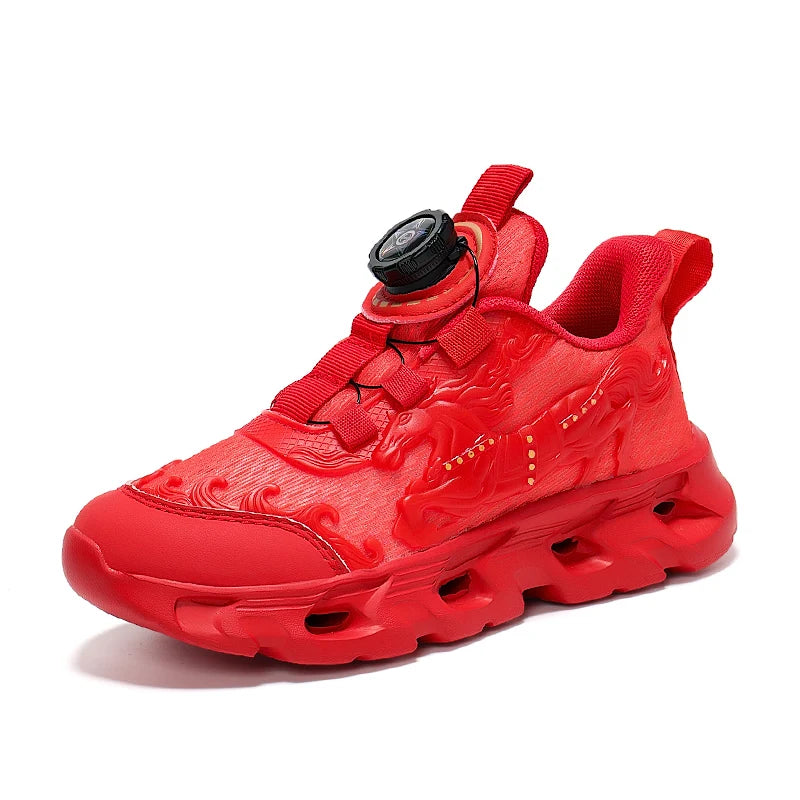 Zapatillas deportivas infantiles de malla a la moda, para estudiantes, con amortiguación, transpirables, antideslizantes y perfectas para entrenamiento y running diario en el campus