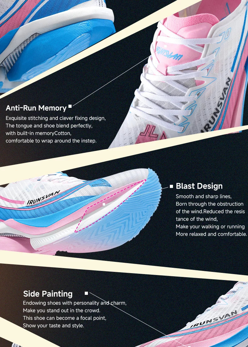 IRUNSVAN Men's Full-Palm Carbon Plate Marathon Road Running Shoes With Quick Rebound And Full Power Sports Shoes