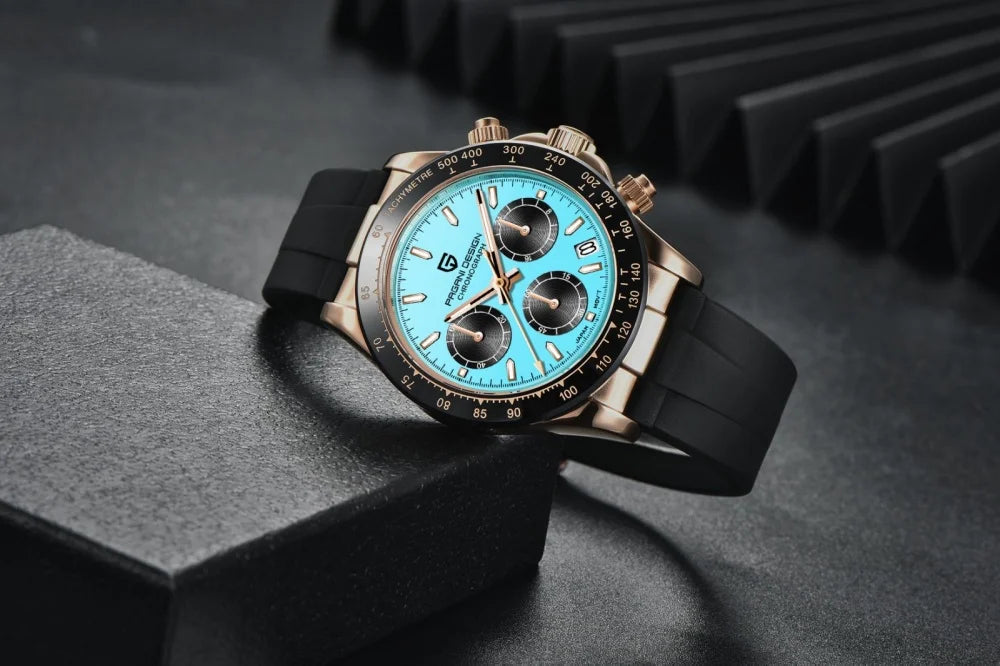 Original New PAGANI DESIGN PD-1664 Luxury Japan VK63 Movt Quartz Wristwatches Sapphire Waterproof Chronograph Gold Reloj Hombre