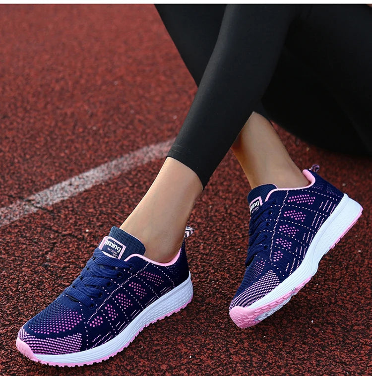 Zapatos planos para mujer, zapatos con cordones, zapatillas deportivas informales, zapatos blandos para mujer, tallas grandes