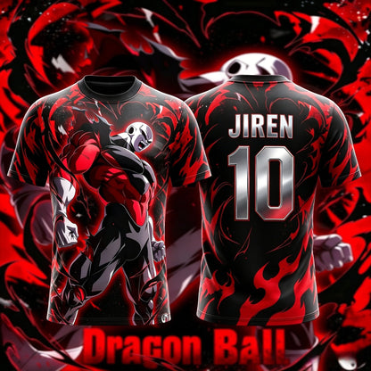 Dragon Ball Summer New NO.10/7 Jiren Anime majica za odrasle moške, 3D-tiskana nogometna majica, otroška posebna majica Y2k
