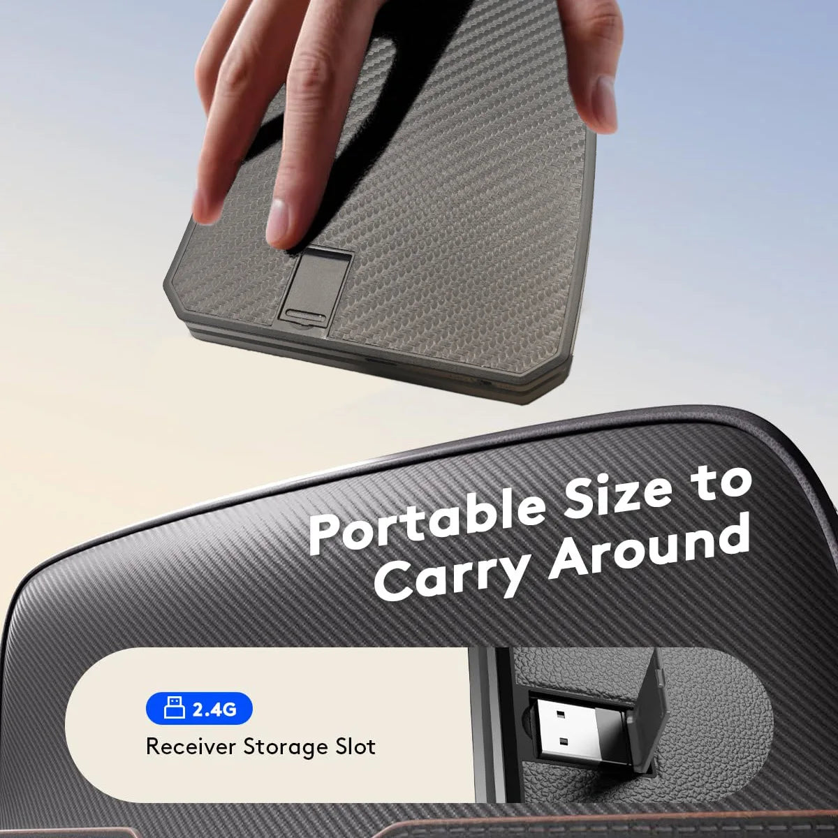 Ergonomic Foldable Bluetooth Keyboard,Split Compact Portable Keyboard for Business Travel,Folding Rechargeable Wireless Keyboard