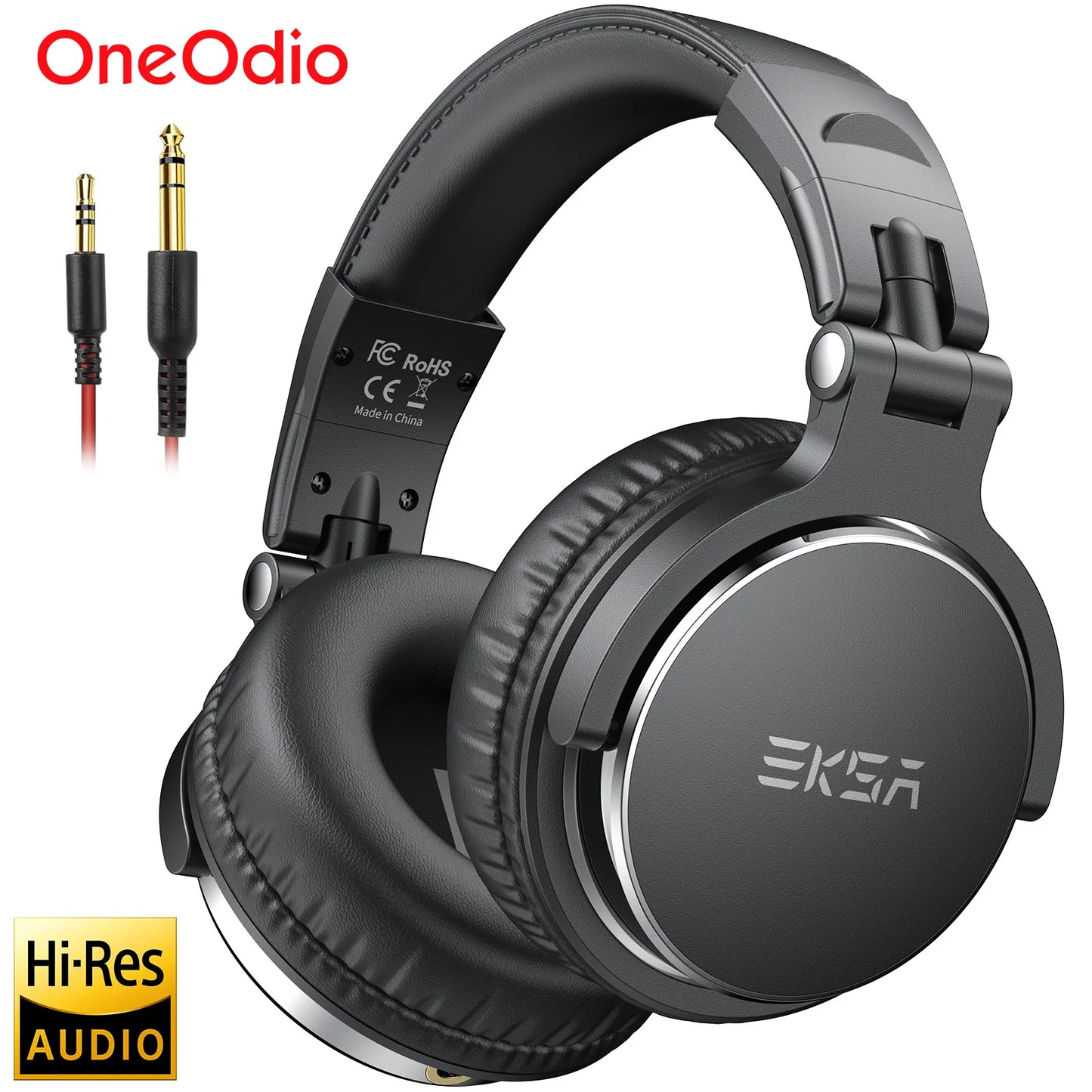 Oneodio EKSA P100 3.5/6.35mm Wired Studio HiFi Headphones Over Ear Professional Hi-Res DJ Monitor Headset With Mic For Guitar