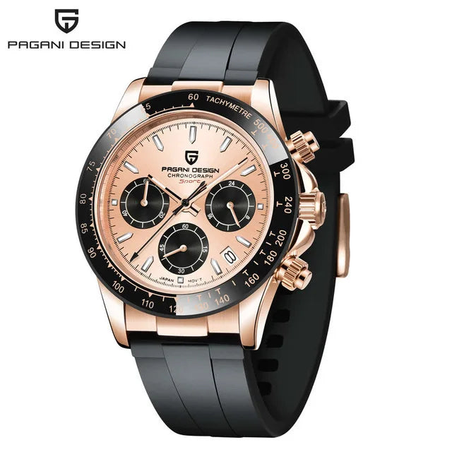 PAGANI DESIGN V2 40MM Quadrante meteorite Orologio da uomo al quarzo Cronografo retro in zaffiro Orologio impermeabile da uomo Reloj0 hombr