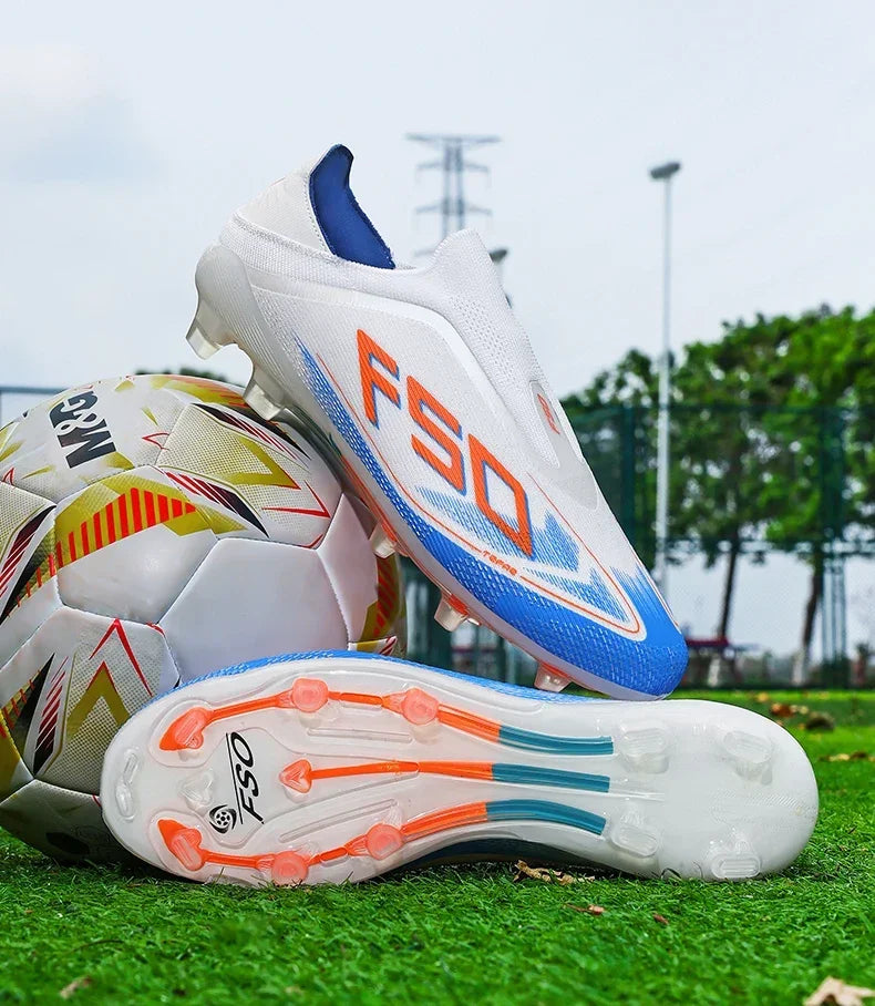 New Men Soccer Shoes Grass Cleats High-quality Match Outdoor Football Boots Non-Slip Boys Sneakers Hot-selling High-top Light