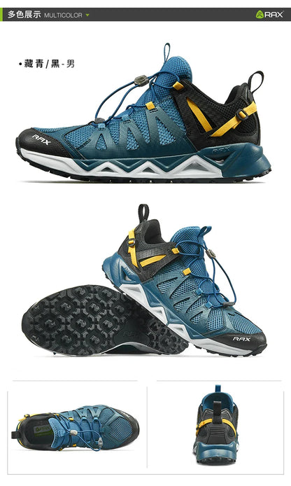Rax Men's Aqua Upstreams Shoes Quick-drying Breathble Fishing Shoes Women Hole PU Insole Anti-slip Water Shoes hiking