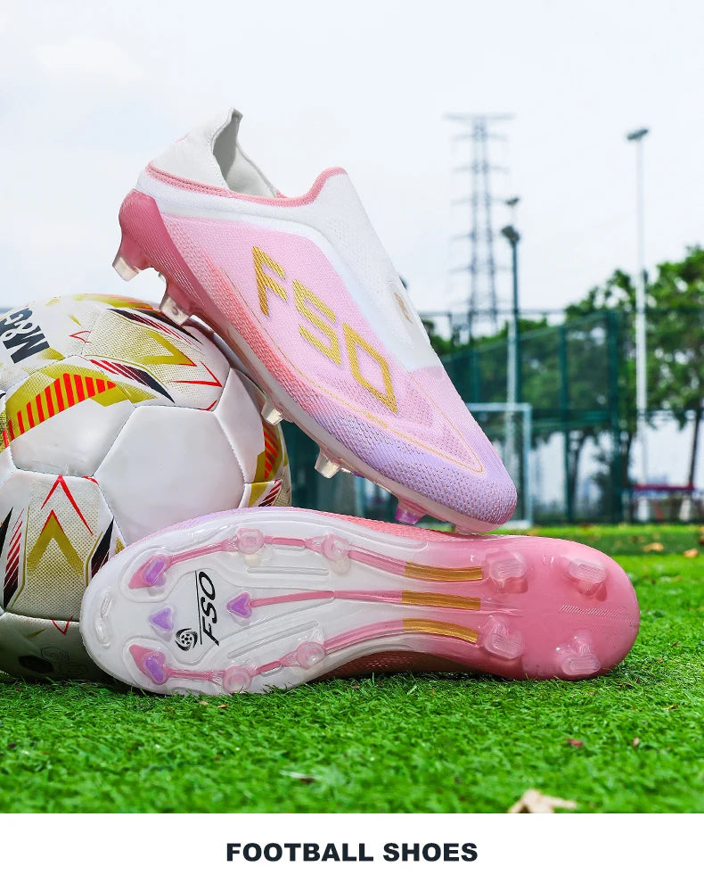 New Men Football Boots Non-Slip Outdoor Sneakers Match Grass Cleats High-quality Soccer Shoes Futsal Hot-selling High-top Light