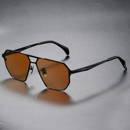 Pure Titanium Sunglasses Men Vintage Square Polarized Sun Glasses for men Women 2026 New Retro driving Mirrored UV400 Shades