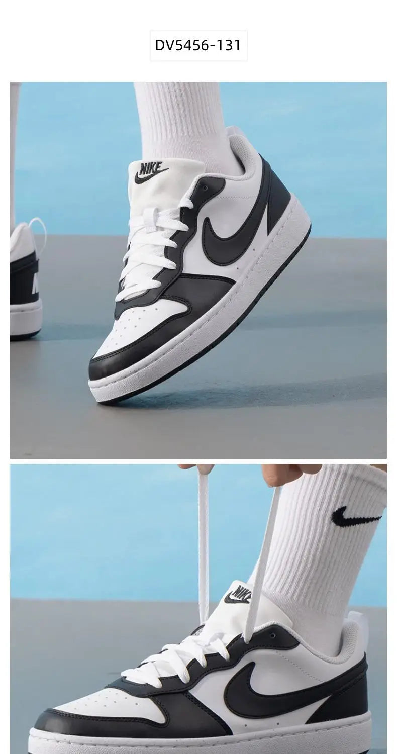 Nike Women's Shoes Court Borough Low (Gs) Cushioned Low-Top Sneakers, Fashionable and Simple Color-Blocking Casual Shoes Dv5456-131