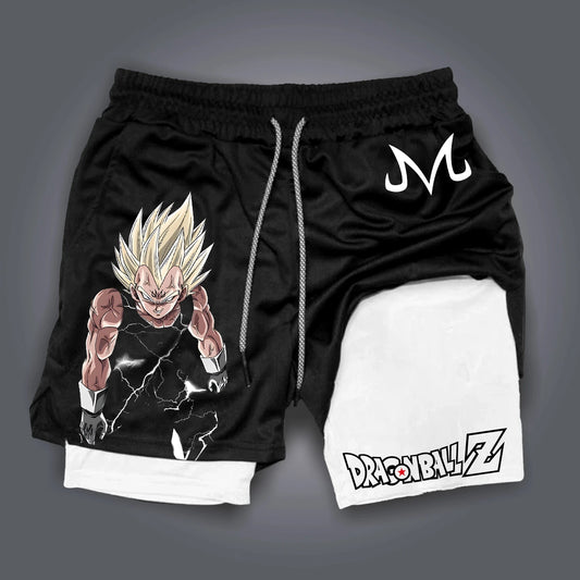 Neueste Dragon Ball GOKU Vegeta Anime-Shorts, zweilagige bequeme amerikanische Sport-Fünf-Punkt-Hose für Herren
