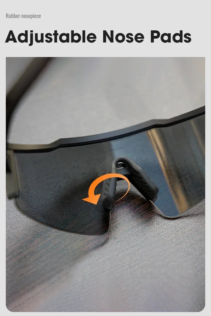 Kapvoe Fotochromowe okulary rowerowe dla mężczyzn Okulary modowe Rower górski Rower szosowy Okulary do jazdy na świeżym powietrzu Okulary sportowe MTB