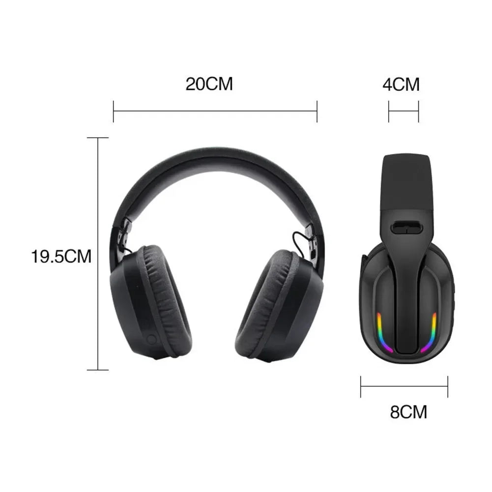 Wireless Headset B500 RGB Noise Cancelling Gaming Headphones 60H Playtime BTV5.4 & HD Sound Stereo Music Game Earphone