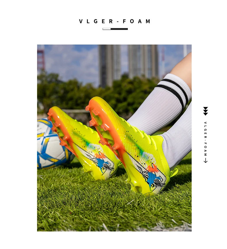 Novas Chuteiras de Futebol para Homem, Chuteiras de Futebol FG Antiderrapantes para Treino, Chuteiras de Futebol com Pitões Longos para Jogo, Ultraleves, Exterior, Dropshipping