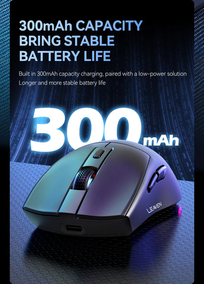 X3 Wireless Bluetooth Mouse 2.4G Dual-Mode Connection, DPI Adjustable,Lightweight Gaming Mouse,RGB Light,300mAh Battery Capacity