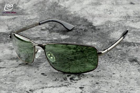 Clara Vida Military Men Darkgeen Lenses High Definition Polarized Uv400 Uv100% Sunglasses Sunshades For Out Door Drivin