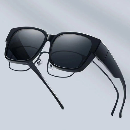 Fashion Oversized Polarized Sunglasses Cover Over Myopia Prescription Glasses Portable Men Women Vintage Fishing Driving Eyewear