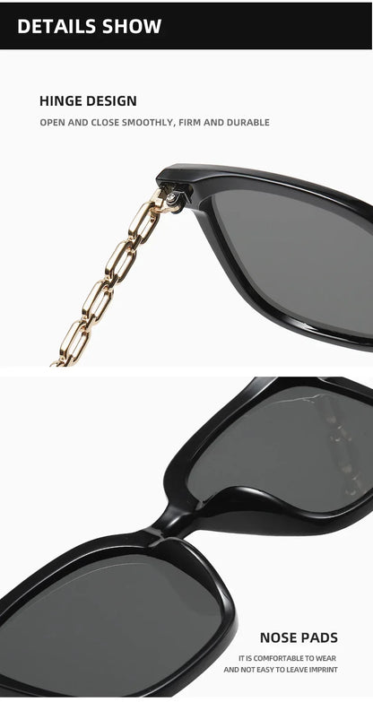 Square Sunglasses for Woman 2023 Vintage Big Frame Black Mirror Sun Glasses Shading Polarizer Sexy Female Travel Eyewear Uv400
