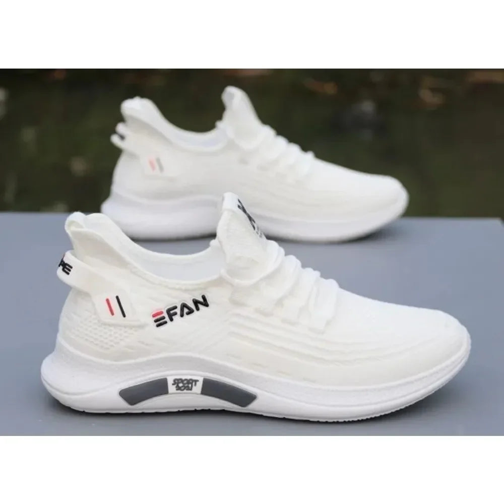 Chaussures d'été en maille respirante pour hommes, chaussures de papa, chaussures de sport et de loisirs pour hommes, chaussures blanches tissées antidérapantes et Anti-odeur pour hommes