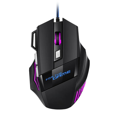 1 szt. nowa ultraszybka mysz gamingowa USB RGB z podświetleniem, ergonomiczna mysz dla graczy 7D Esports, przewodowa mysz do laptopa i PC Gamer