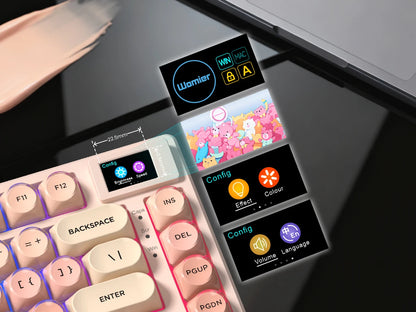 Womier S-K80 Keyboard Liquid 75% Hot Swap Keyboard with Color OLED Display Mechanical Gaming Keyboard Gasket Mount RGB for Windows