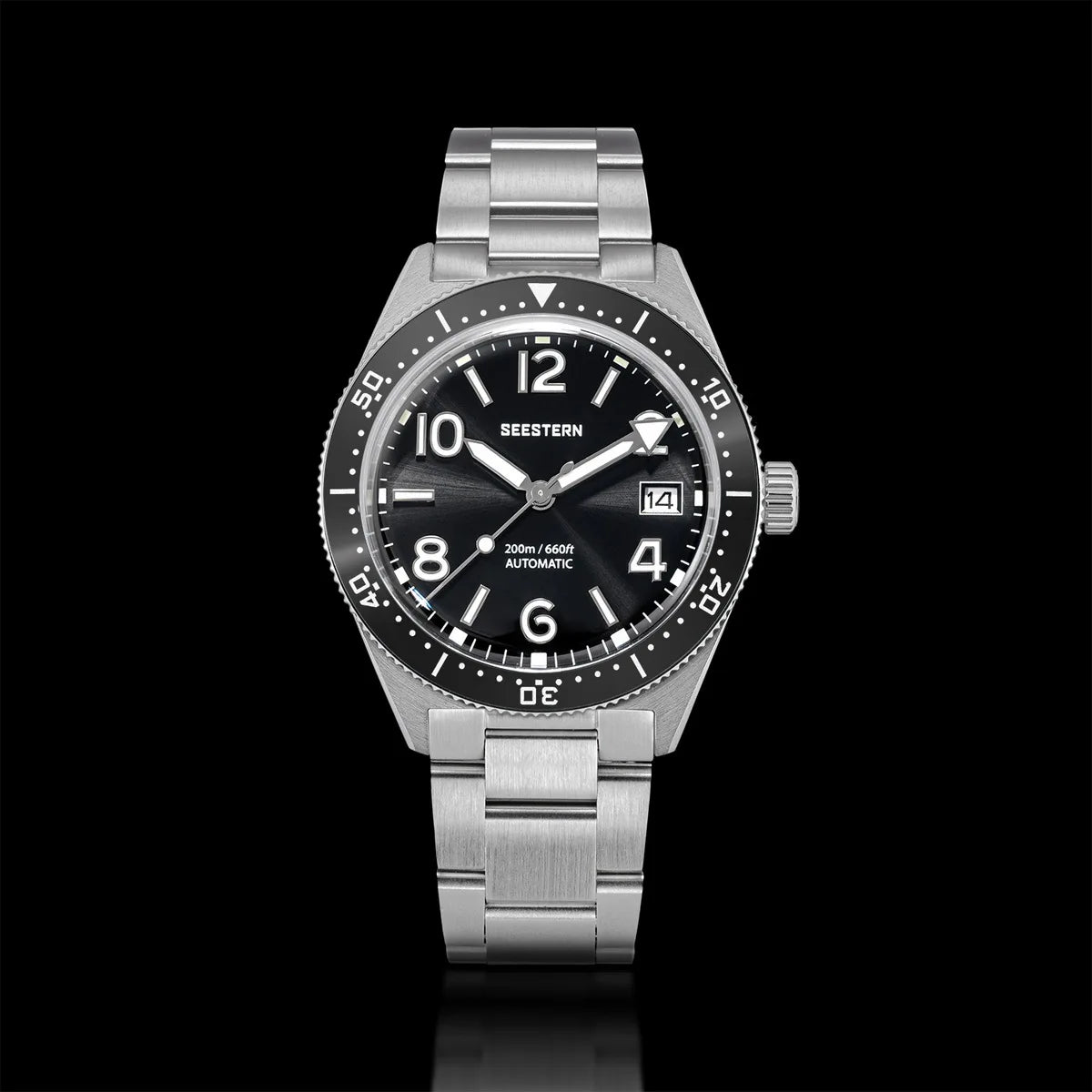 SEESTERN Diver Men Watch Automatic Mechanical Wristwatches NH35 Movement Ceramic Bezel 20Bar Waterproof Sapphire Luminou S434-2