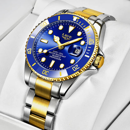Montre pour homme LIGE – Chronographe à quartz, étanche, style décontracté et professionnel, accessoire de mode de luxe d'une grande marque.