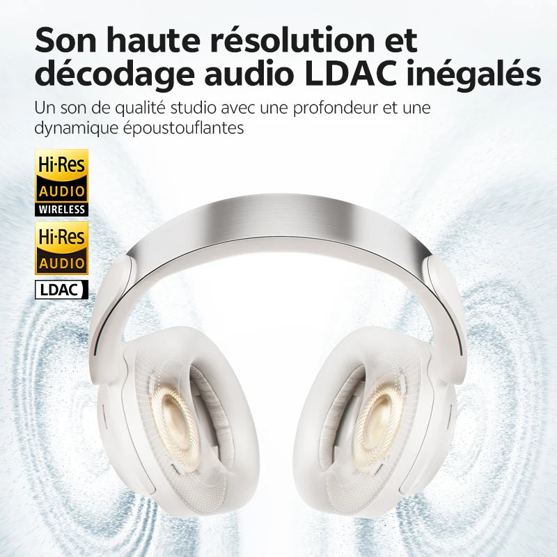 QCY H3S ANC Over-Ear Headphones Bluetooth 6.0 – Hi-Res LDAC Spatial Audio, -56dB Adaptive Noise Cancelling Wireless Headset