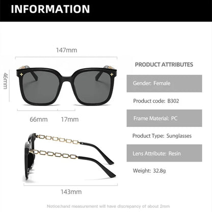 Square Sunglasses for Woman 2023 Vintage Big Frame Black Mirror Sun Glasses Shading Polarizer Sexy Female Travel Eyewear Uv400