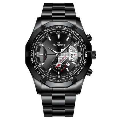 Montre-bracelet pour homme, style militaire, décontracté ou sportif, à quartz, de marque prestigieuse, en acier intégral, étanche