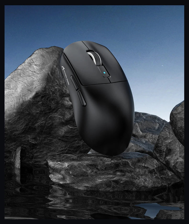 ATTACK SHARK R6 PAW3950MAX bežični gaming miš, 8Khz frekvencija ispitivanja, ultralagani 39g, Nordic 52840 MCU, Omron optički mikroprekidači