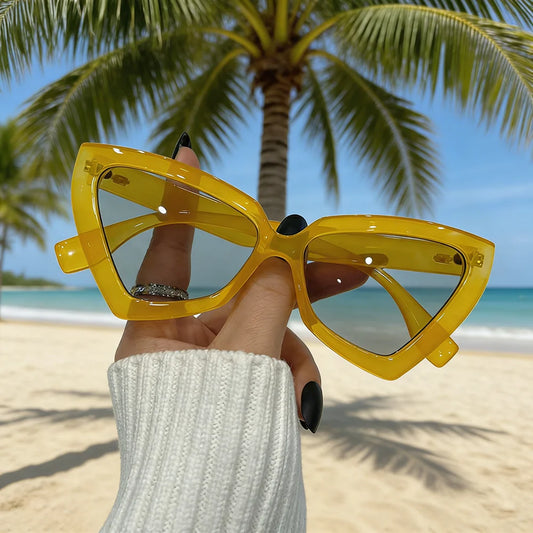 New Vintage Triangle Polygon Sunglasses Women Men Vintage Glasses Retro Cat Eye Sun Glasses Female Male Eyewear Eye Glasses