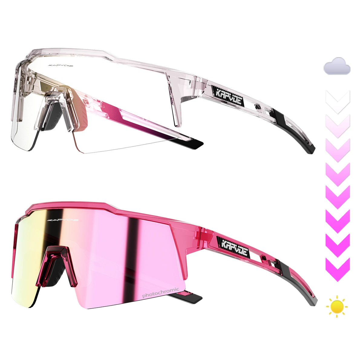 Kapvoe Fotochromowe okulary rowerowe dla mężczyzn Okulary modowe Rower górski Rower szosowy Okulary do jazdy na świeżym powietrzu Okulary sportowe MTB