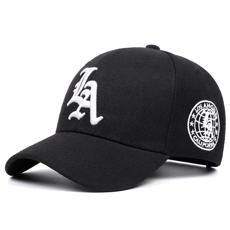 Gorra de béisbol de moda para mujer con bordado «LA Letter Side Earth»; gorra informal; gorra deportiva para hombre para actividades al aire libre; gorra para protegerse del sol; gorra de hip hop