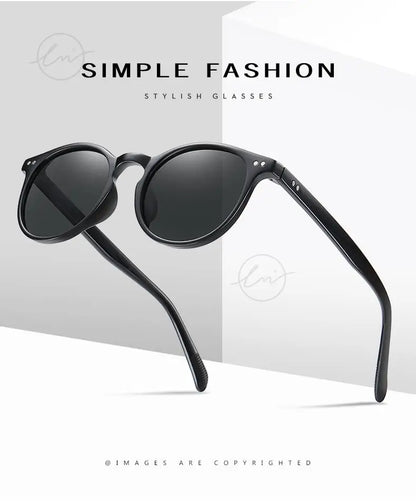 LM Retro Round Sunglasses Women Men Ultralight TR90 Polarized Unisex Driving Shades Vintage Sun Glasses UV400 Gafas De Sol