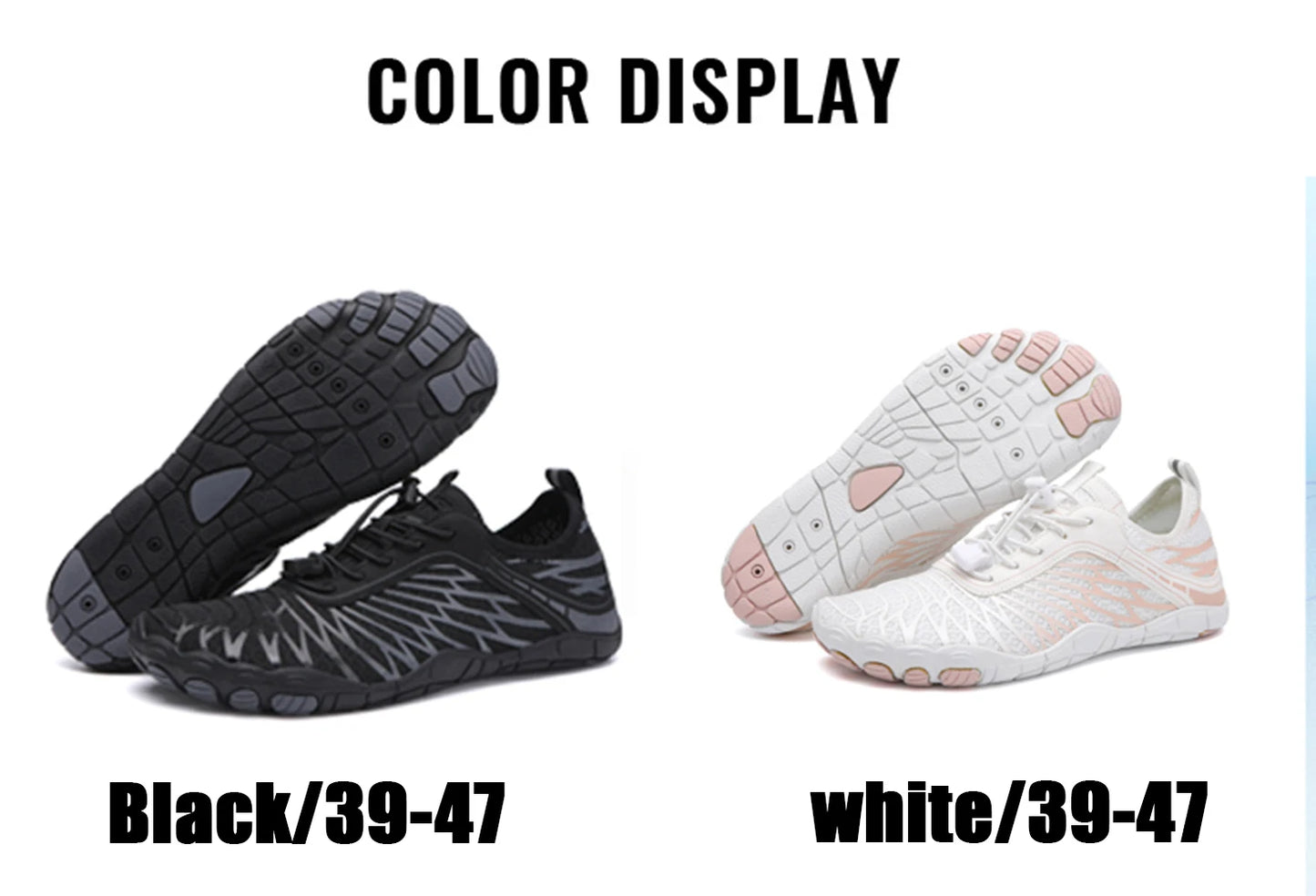 Large size Wading Shoes Men's Women's Outdoor Barefoot Beach Shoes Breathable Swimming Fitness Shoes Unisex Water Sports Shoes