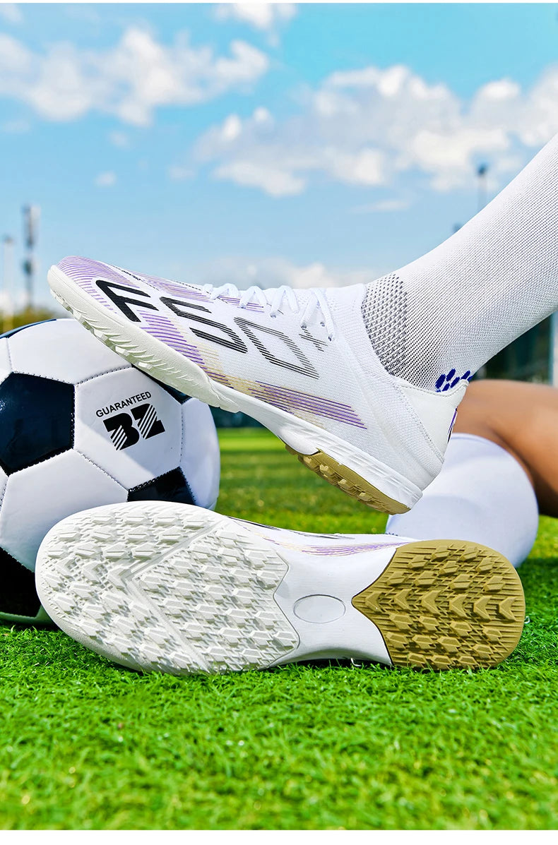 New Men Football Boots Match Grass Cleats High-quality Soccer Shoes Futsal Sneakers Non-Slip Indoor Hot-selling High-top Outdoor