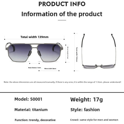 Pure Titanium Sunglasses Men Vintage Square Polarized Sun Glasses for men Women 2026 New Retro driving Mirrored UV400 Shades