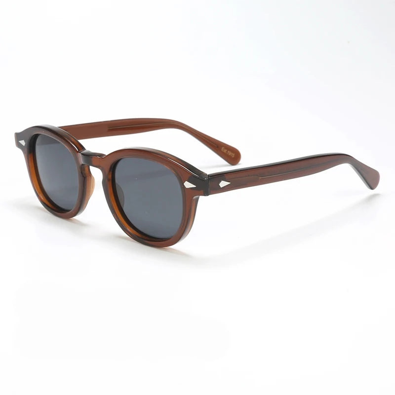 Polarized Sunglasses Men Women Johnny Depp Lemtosh Style Sun Glasses Retro Round Acetate Frame UV400 Lens Oculos