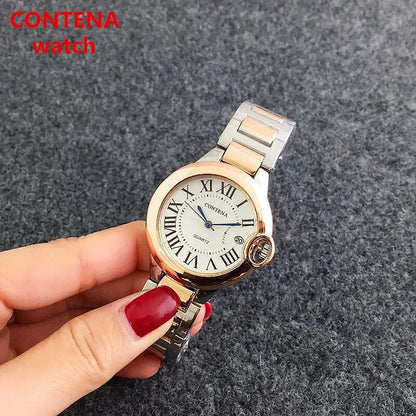 New Brand Luxury Stainless Steel Men and Women Luxury Atmosphere Quartz Watches Fashion Blue Balloon Women Date Watch Suit