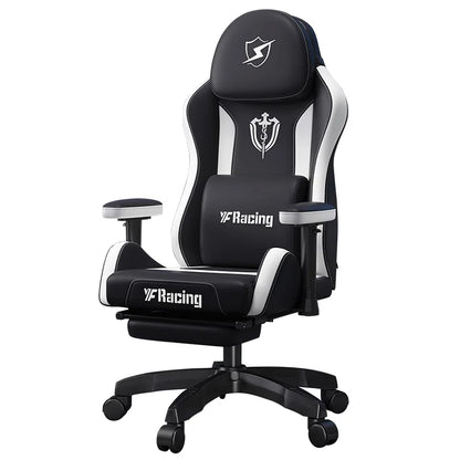 Gaming Chair with Latex Seat Cushion, Four-stage Pneumatic Cylinder, Removable Dual Headrest Adjustable Backrest, Office Chair