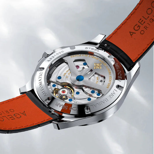 AGELOCER Original Baikal Watch Orologio da uomo con calendario grande, elegante e formale, meccanico a carica automatica, regalo di compleanno per uomo