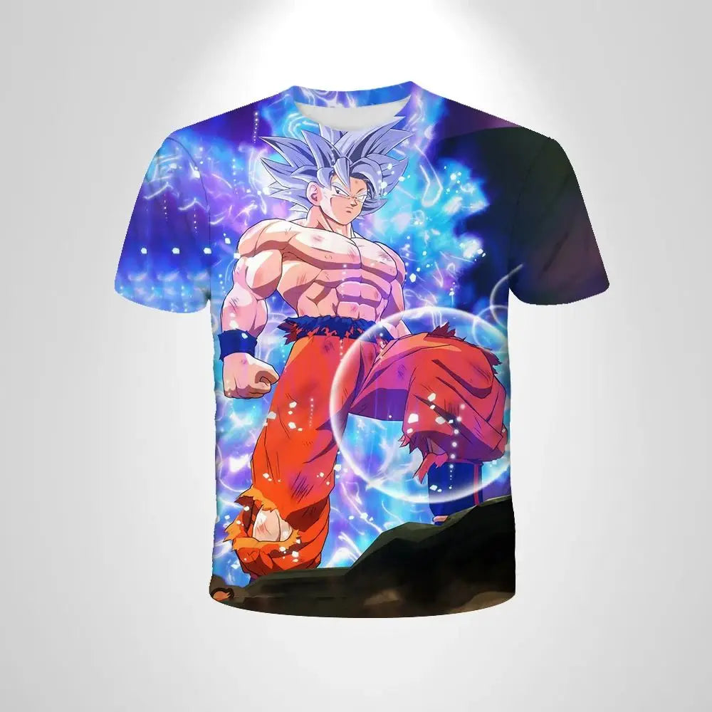Dragon Ball 3D-nyomtatott póló gyermekruházathoz, felnőtt nyári rövid ujjú anime póló, alkalmi és divatos
